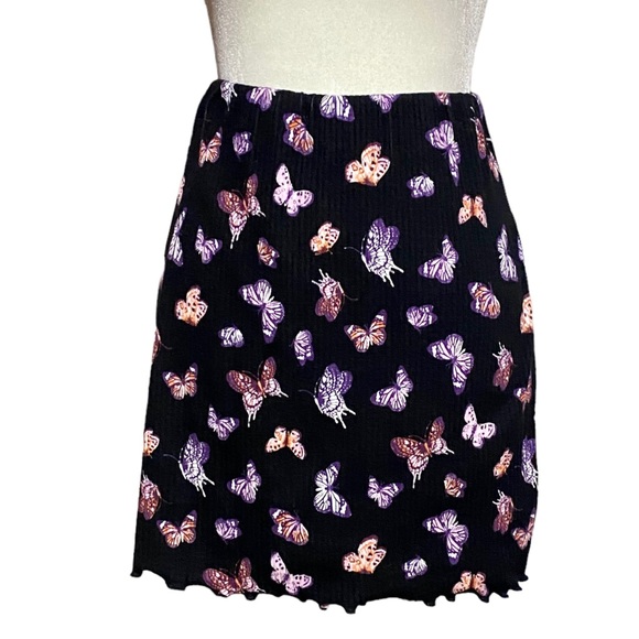Live To Be Spolied Y2K Butterfly Mini Skirt - Picture 1 of 6